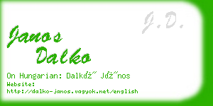 janos dalko business card